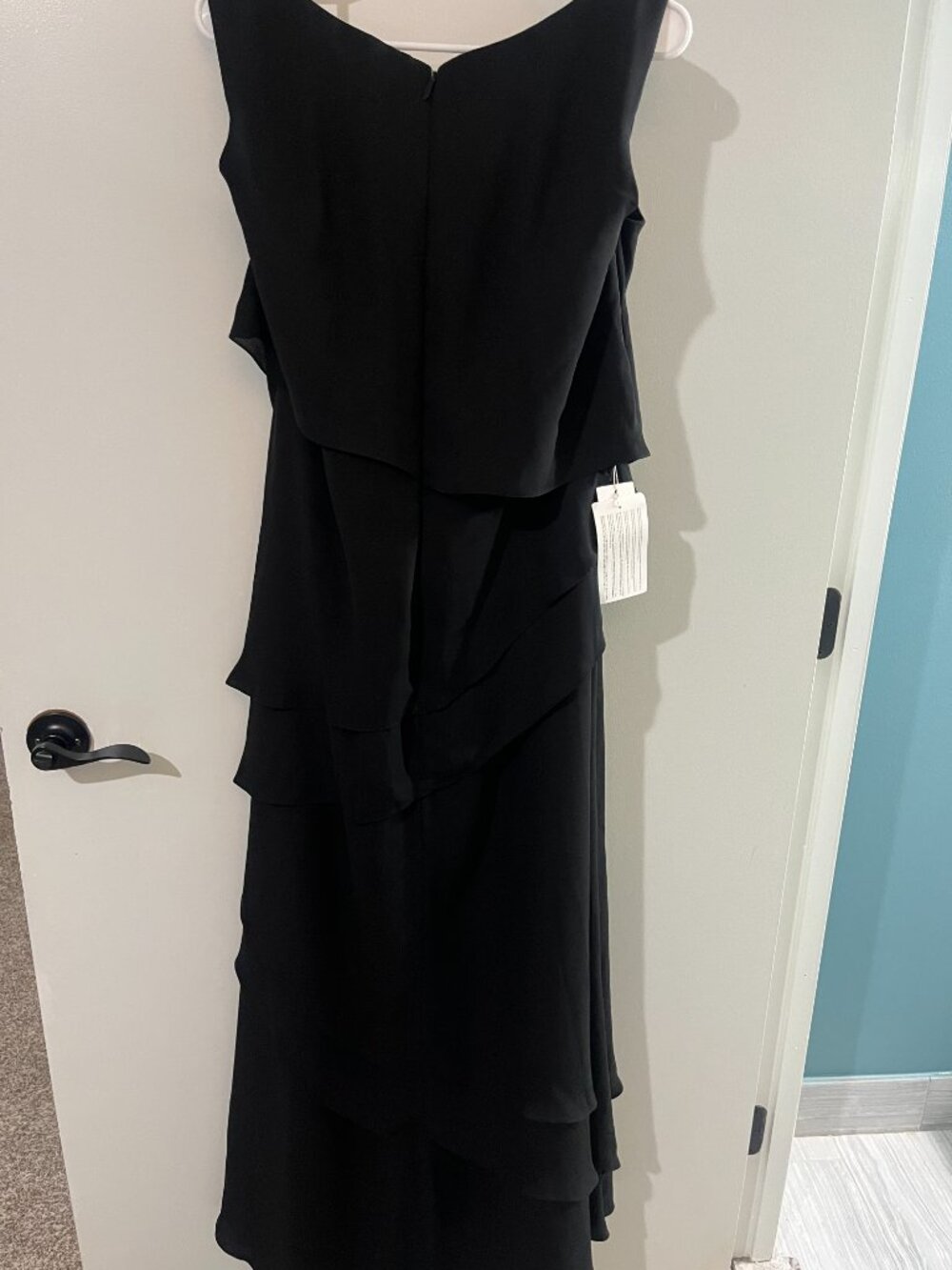 TS Couture Black Layered Chiffon Evening Gown Plus Size 18W NWT Formal Dress - Picture 4 of 14